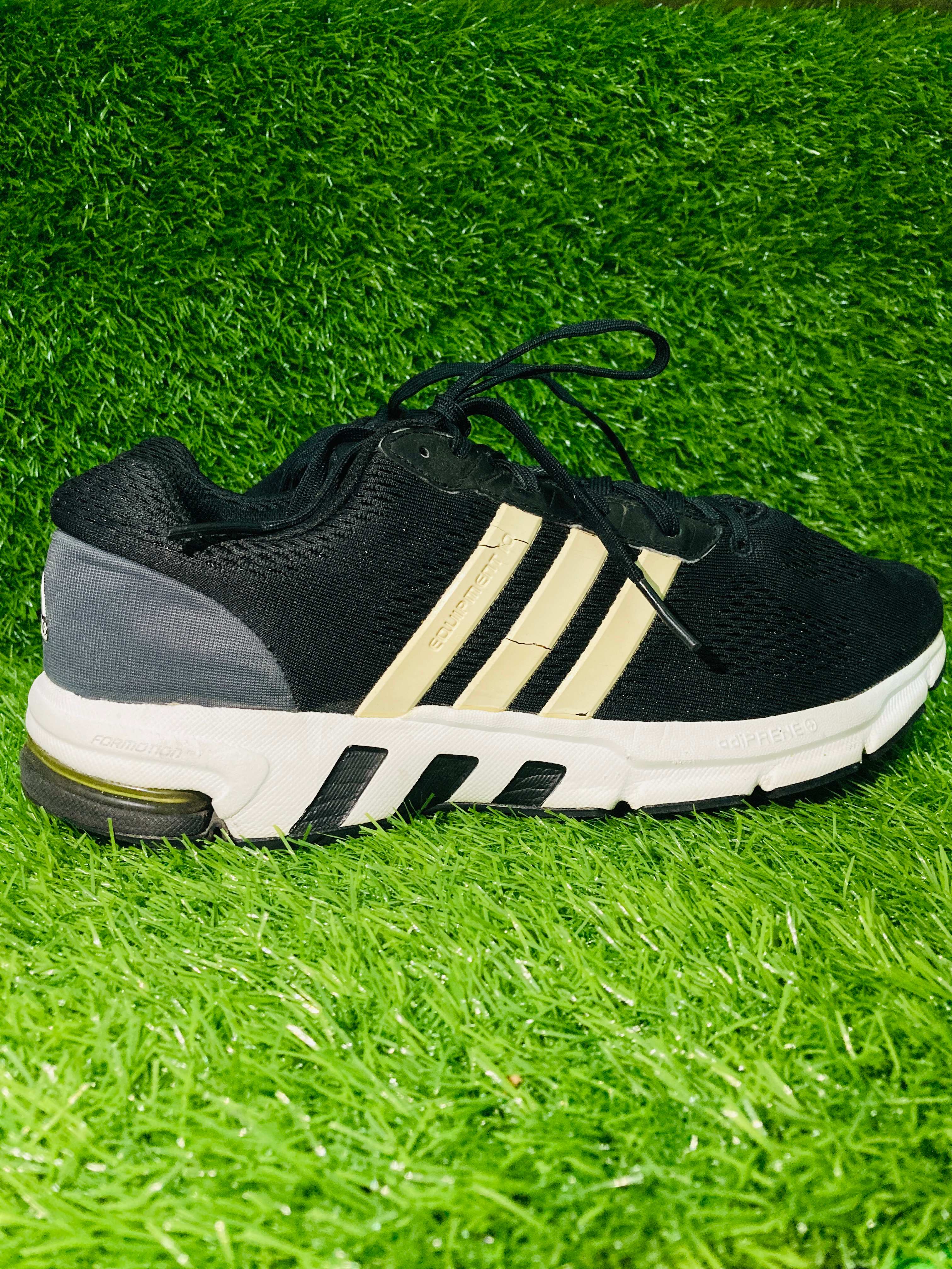 Adidas Equipment 10 EM Running Sneakers (Core Black / Cream White) — view 1