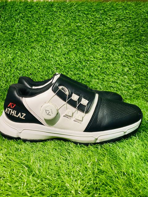 ATHLAZ Dial-System Spikeless Golf & Outdoor Athletic Shoes (Black / Off-White) — view 1
