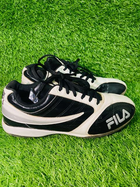 Fila Retro Athletic Metal Baseball Cleats (Black / Off-White) — view 1
