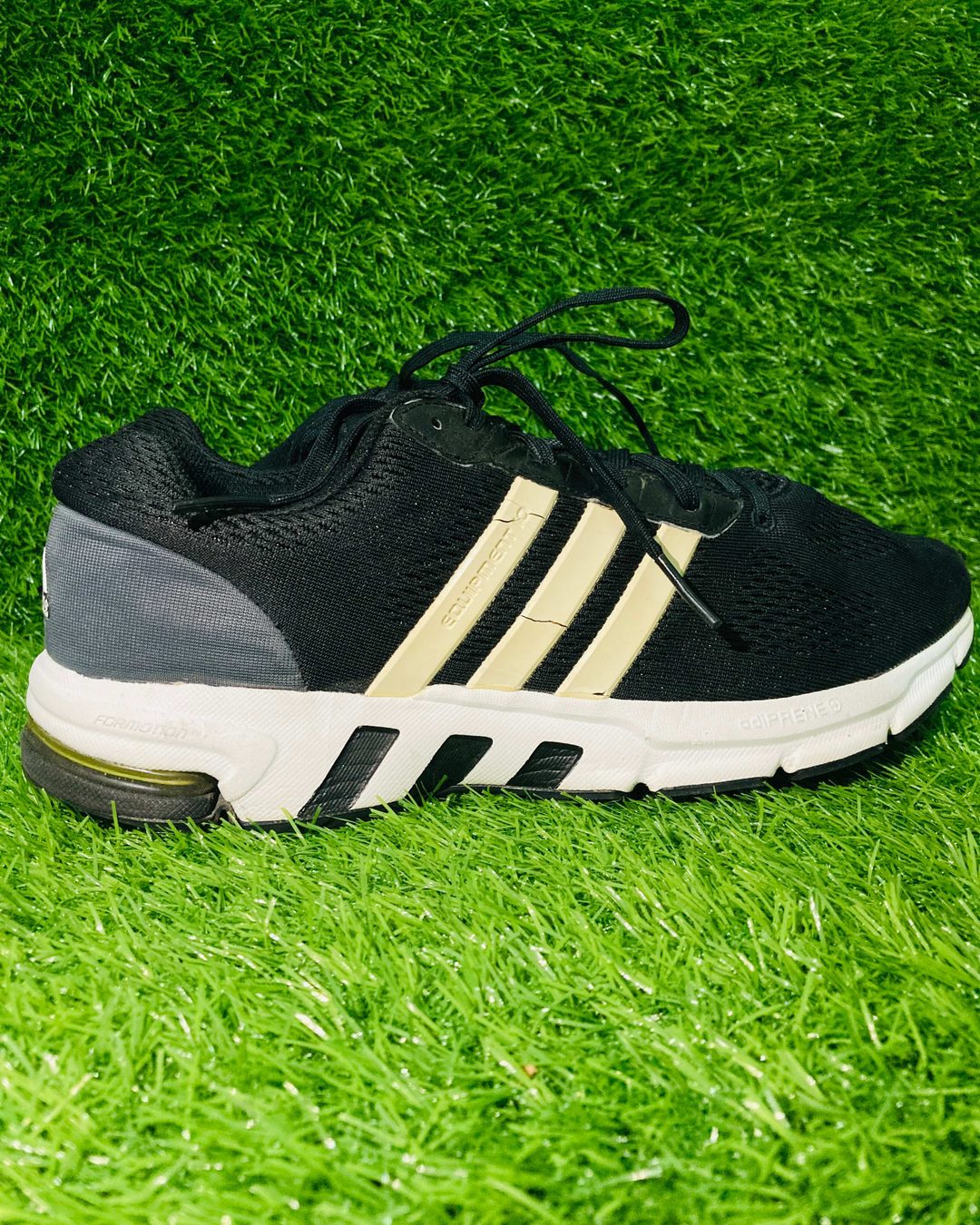 Adidas Equipment 10 EM Running Sneakers (Core Black / Cream White) — view 1